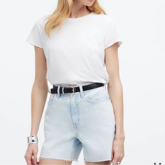 Madewell The '90s Mid-Length Jean Short in Pearlman Wash - Picture 1 of 8